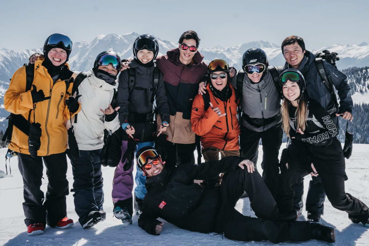 Daphne & Alex in LAAX for first snow conference